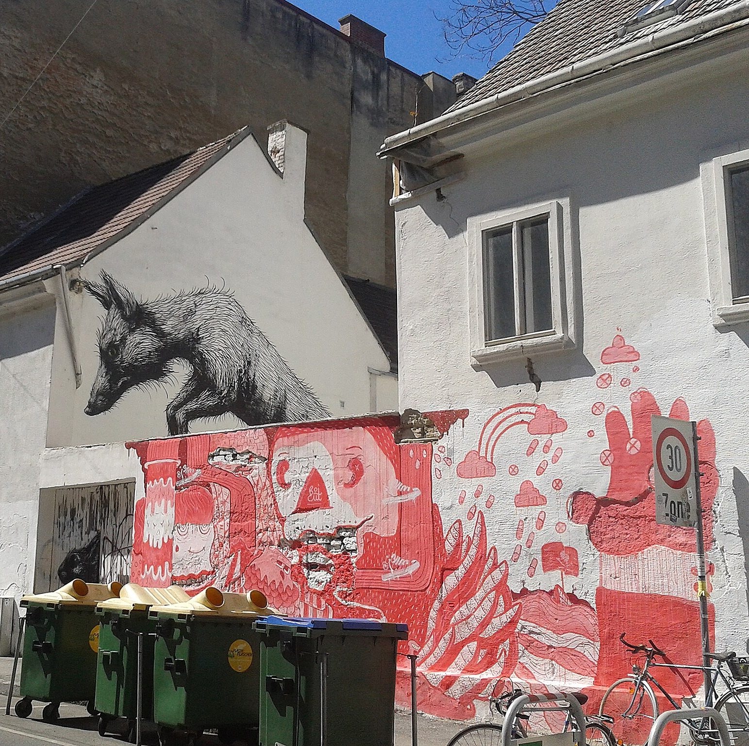 Fox street art in Vienna