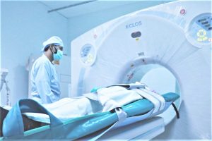 Patient in MRI machine